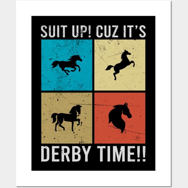 Vintage Derby Time Horse Race Men Women, Funny Retro Kentucky Derby Suit churchill downs Wall Art by Printofi.com